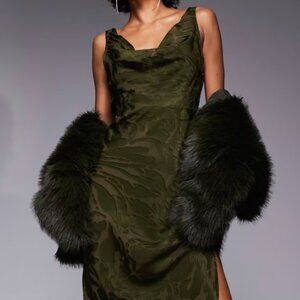 ASOS Design Cowl Neck Dress Green